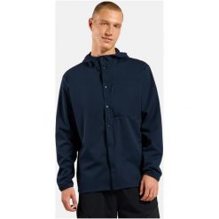 Koszula z długim rękawem męska ODLO Shirt l/s TRANSITION SOFTSHELL. Niebieskie koszule męskie Odlo, l, bez wzorów, z materiału, bez kołnierzyka, bez ramiączek. Za 539.99 zł.
