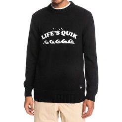 Sweter turystyczny męski Quiksilver Lifes Quik. Czarne swetry męskie Quiksilver, m, bez wzorów, z bawełny, bez kołnierzyka. Za 216.70 zł.