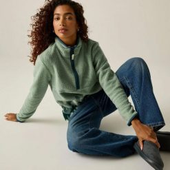 Damska bluza polarowa Frankie Borg Half Zip. Niebieskie bluzy bez kaptura damskie Regatta, z materiału. Za 257.50 zł.