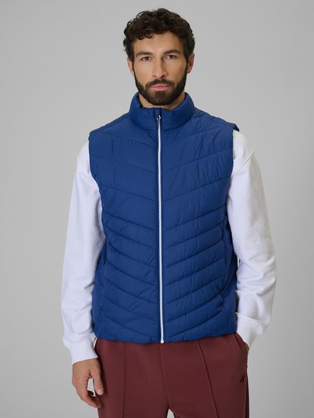 4F Bezrękawnik z wypełnieniem syntetycznym męski - granatowy 3XL. Niebieskie kamizelki męskie 4f, m, z materiału. Za 199.99 zł.