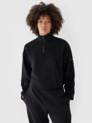 4F Bluza dresowa cropped nierozpinana bez kaptura damska - czarna M. Czarne bluzy bez kaptura damskie 4f, m, z bawełny. W wyprzedaży za 69.99 zł.