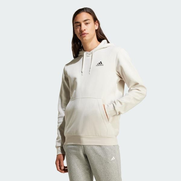 Bluza z kapturem Essentials Fleece. Szare bluzy z kapturem męskie Adidas, s, z bawełny. Za 174.99 zł.