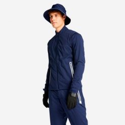 Kurtka do golfa męska Inesis RW500 wodoodporna. Niebieskie kurtki męskie INESIS, na jesień, l, bez wzorów, z materiału, biznesowe, bez kaptura. Za 249.99 zł.