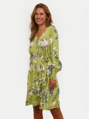 Kaffe Sukienka letnia Pollie 10508274 Zielony Regular Fit. Zielone sukienki damskie Kaffe, na lato, bez wzorów, z wiskozy, bez kołnierzyka, bez ramiączek. Za 199.99 zł.