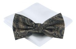 Mucha Męska z Poszetką - Chattier - Paisley w Odcieniach Beżów,. Krawaty i muchy męskie Chattier, bez wzorów, eleganckie. Za 59.00 zł.