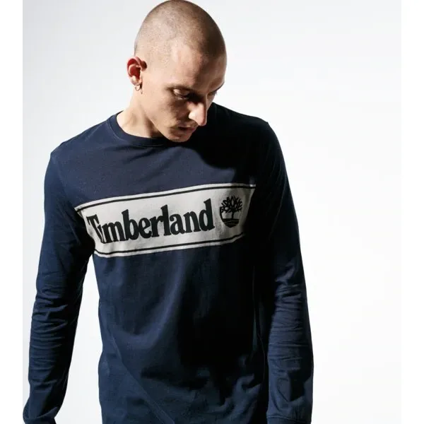 Timberland Koszulka Ls Ss Cut & Sew Linear Logo Tee , granatowy, rozmiar M. Niebieskie koszulki męskie z długim rękawem Timberland, m, z bawełny. W wyprzedaży za 135.99 zł.