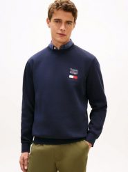 Tommy Hilfiger Bluza Mężczyźni niebieski, L. Niebieskie bluzy bez kaptura męskie Tommy Hilfiger, l, z bawełny. Za 279.95 zł.
