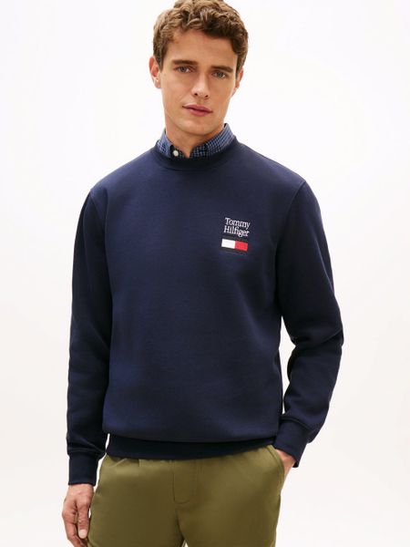 Tommy Hilfiger Bluza Mężczyźni niebieski, L. Niebieskie bluzy bez kaptura męskie Tommy Hilfiger, l, z bawełny. Za 279.95 zł.