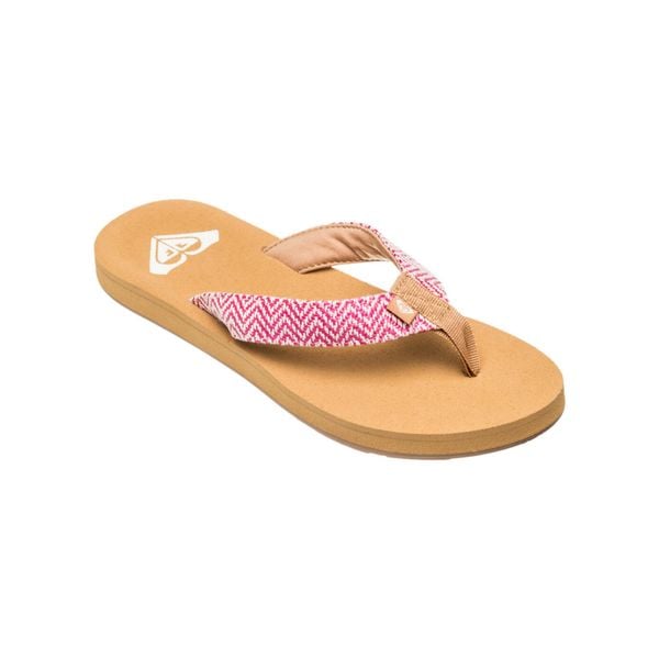 Klapki plażowe dla Kobiety PORTO Czerwony. Czerwone klapki damskie Roxy, bez wzorów, z poliesteru, bez obcasa. Za 99.99 zł.