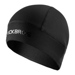 Czapka termiczna z poliestru i spandexu do jazdy na rowerze i narciarstwa. Czarne czapki męskie ROCKBROS, na zimę, bez wzorów, z dzianiny. Za 71.60 zł.