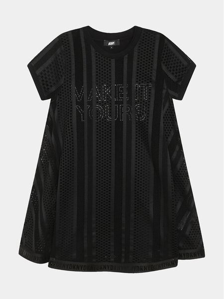 DKNY Sukienka codzienna D32899 S Czarny Regular Fit. Czarne sukienki dziewczęce DKNY, bez wzorów, z syntetyku, bez ramiączek. Za 299.99 zł.