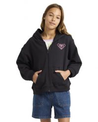 Bluza na zamek dla Dziewczynki MIDNIGHT HIKE BRUSHED Czarny. Szare bluzy z kapturem damskie Roxy, m, z bawełny. Za 179.99 zł.