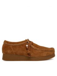 Clarks Półbuty WallabeeEVOSh 26329300 Brązowy. Brązowe półbuty damskie Clarks, bez wzorów, ze skóry, bez obcasa, na płaskiej podeszwie. Za 389.99 zł.