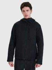 KURTKA MĘSKA PRZEJŚCIOWA 4F Z KAPTUREM CIEPŁA MEMBRANA 8000 XL CZARNA. Czarne kurtki treningowe męskie 4f, l, bez wzorów, do biegania. Za 399.99 zł.