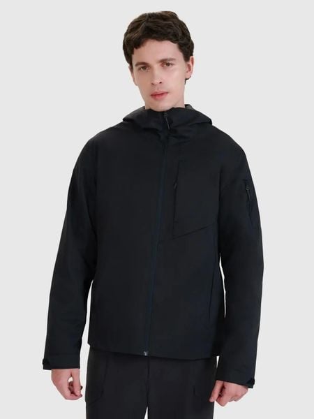 KURTKA MĘSKA PRZEJŚCIOWA 4F Z KAPTUREM CIEPŁA MEMBRANA 8000 XL CZARNA. Czarne kurtki treningowe męskie 4f, l, bez wzorów, do biegania. Za 329.99 zł.