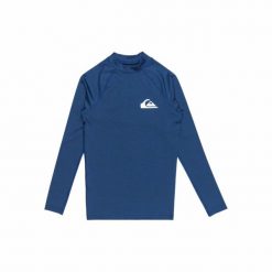 Koszulka juniorska Quiksilver Everyday UPF 50 LS Surf. Niebieskie bluzki damskie Quiksilver, xl, bez wzorów, sportowe, bez kołnierzyka, bez ramiączek. W wyprzedaży za 79.00 zł.
