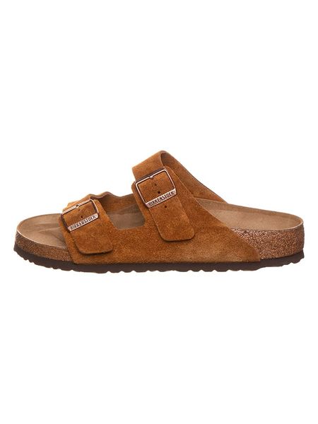 Birkenstock Skórzane klapki "Arizona" w kolorze jasnobrązowym rozmiar: 42. Brązowe klapki i japonki męskie Birkenstock. Za 432.80 zł.