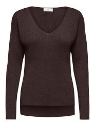 JDY Sweter "New" w kolorze brązowym rozmiar: S. Brązowe swetry klasyczne damskie JDY, s, prążkowane, z asymetrycznym kołnierzem. Za 124.95 zł.