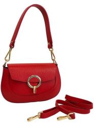 ORE10 Skórzana torebka w kolorze czerwonym - 15 x 24 x 5 cm rozmiar: onesize. Czerwone torebki klasyczne damskie ORE10, bez wzorów, z materiału, bez dodatków. Za 217.99 zł.