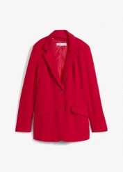 Długi żakiet z czystej bawełny. Czerwone marynarki i żakiety damskie bonprix, bez wzorów, z bawełny, eleganckie. Za 169.99 zł.