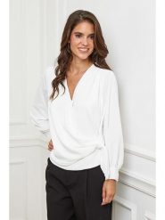 L'armoire de Suzette Bluzka w kolorze białym rozmiar: 38/40. Białe bluzki damskie L'armoire de Suzette, l, bez wzorów, klasyczne, bez kołnierzyka, bez ramiączek. Za 96.14 zł.