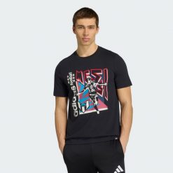 Koszulka Messi Fun Graphic. Czarne t-shirty sportowe męskie Adidas, s, z bawełny, bez ramiączek, do piłki nożnej. Za 149.00 zł.