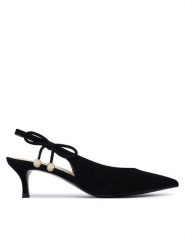 Furla Czółenka Poppy Slingback YM24FPO C10000 CN O6000 Czarny. Czarne czółenka damskie Furla, bez wzorów, ze skóry, bez obcasa. Za 969.99 zł.