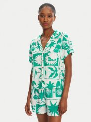 Banana Moon Koszula Taylor Shellpat MHW67 Zielony Loose Fit. Zielone koszule damskie Banana Moon, xl, bez wzorów, z wiskozy, bez kołnierzyka, bez ramiączek. Za 289.99 zł.