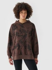 4F Bluza dresowa oversize nierozpinana z kapturem damska - multikolor S. Bluzy z kapturem damskie 4f, s, z bawełny. W wyprzedaży za 99.99 zł.