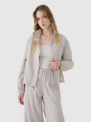 4F Kurtka przejściowa w kolorze szarym rozmiar: XL. Szare kurtki damskie 4f, xl, bez wzorów, bez kaptura. Za 95.46 zł.