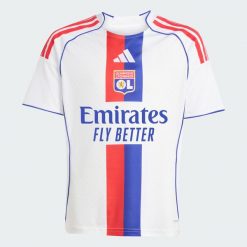 Koszulka domowa Olympique Lyon 25/26. Białe t-shirty damskie Adidas, m, z materiału, bez ramiączek, do piłki nożnej. Za 329.00 zł.