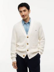 Tommy Hilfiger sweter Mężczyźni Bawełna (100%) beżowy, XXL. Brązowe swetry męskie Tommy Hilfiger, na wiosnę, m, bez wzorów, z bawełny, bez kołnierzyka. Za 649.95 zł.