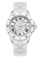 ALAIN ASTER Zegarek kwarcowy w kolorze srebrno-białym rozmiar: onesize. Białe, analogowe zegarki damskie ALAIN ASTER, ceramiczne. Za 1,348.99 zł.