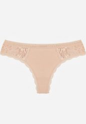 Beżowe Majtki Stringi z Subtelną Koronką z Bawełną Adriedah. Brązowe stringi damskie Born2be, l, bez wzorów, z bawełny. Za 6.99 zł.