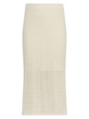 MOSS COPENHAGEN Spódnica w kolorze kremowym rozmiar: XS/S. Brązowe spódniczki damskie MOSS COPENHAGEN, s, bez wzorów, prążkowane, maxi, proste. Za 214.95 zł.