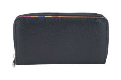 Portfel skórzany BARBERINI'S czarny D-8601-1. Czarne portfele damskie Barberinis, bez wzorów, ze skóry. Za 169.99 zł.