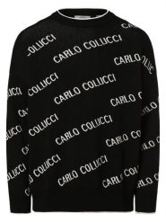 Carlo Colucci Sweter Mężczyźni czarny, XXL. Czarne swetry męskie Carlo Colucci, m, bez wzorów, z dzianiny, bez kołnierzyka. Za 649.95 zł.