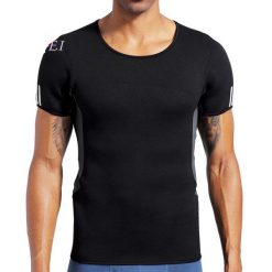 T-shirt neoprenowy wyszczuplający dla mężczyzn SlimBody. Czarne t-shirty męskie SLIMBODY, m, bez wzorów, z neoprenu, bez kołnierzyka. W wyprzedaży za 189.00 zł.