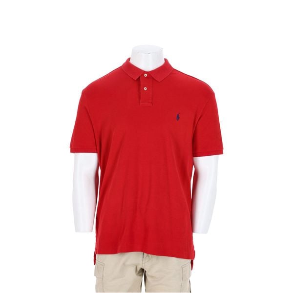 Second life - Polo Ralph Lauren koszulka męska z krótkim rękawem - Jak nowy. Czerwone koszulki polo męskie Ralph Lauren, l, bez wzorów, z tkaniny, bez ramiączek. Za 127.76 zł.