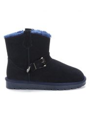 NICEBAY Skórzane botki zimowe "Wissal" w kolorze granatowym rozmiar: 39. Niebieskie botki damskie Nicebay, na zimę, z materiału, bez obcasa, bez zapięcia. Za 186.18 zł.