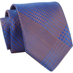 Krawat Chabrowo-Pomarańczowy, Wzór Geometryczny, 7 cm, Elegancki, Klasyczny, Męski -ALTIES. Niebieskie krawaty i muchy męskie Alties, bez wzorów, z tkaniny, eleganckie. Za 49.00 zł.