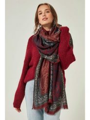 Lucky Bees Szal w kolorze czerwono-granatowym - 180 x 90 cm rozmiar: onesize. Czerwone szaliki i kominy damskie Lucky Bees, bez wzorów, z materiału. Za 100.04 zł.