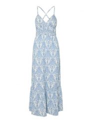 YAS Sukienka letnia Cinni 26036881 Błękitny Regular Fit. Niebieskie sukienki damskie YAS, na lato, bez wzorów, z bawełny, bez kołnierzyka, bez ramiączek. Za 349.99 zł.