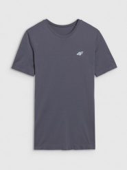4F Koszulka do biegania szybkoschnąca męska - szara L/XL. Szare t-shirty sportowe męskie 4f, l, z dzianiny, bez ramiączek, do biegania. W wyprzedaży za 99.99 zł.