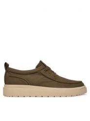 Clarks Półbuty Polden Moc 26186615 Zielony. Zielone półbuty męskie Clarks, z materiału, bez zapięcia. Za 429.99 zł.
