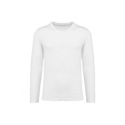 Koszulka z długim rękawem Suprima v-neck Kariban Premium. Białe koszulki męskie z długim rękawem KARIBAN, l, z bawełny. Za 122.00 zł.