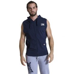 Leone 1947 Apparel Męska bluza z kapturem bez rękawów i zamkiem błyskawicznym. Niebieskie bluzy z kapturem męskie LEONE 1947 APPAREL, m, z bawełny. Za 105.21 zł.