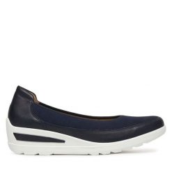 Półbuty Ara. Niebieskie półbuty damskie Ara, bez wzorów, bez obcasa, na koturnie. Za 489.99 zł.