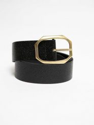 BIG STAR Skórzany pasek w kolorze czarnym rozmiar: S. Czarne paski damskie Big Star, bez wzorów, z materiału, retro. Za 94.99 zł.