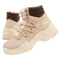 Buty Lee Cooper LCJ-24-03-3059L beżowy. Brązowe buty sportowe na co dzień damskie bez wzorów, z polaru, trekkingowe. Za 362.10 zł.